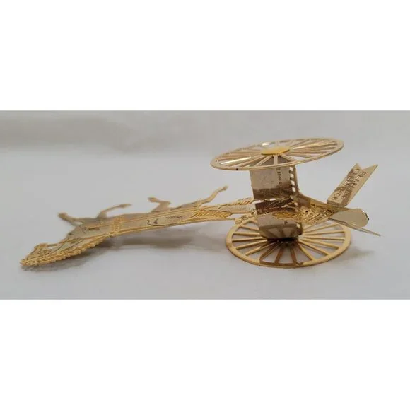 Vintage 1984 Hallmark SANTA SULKY DRIVER Brass Ornament QX436-1 - Picture 10 of 16